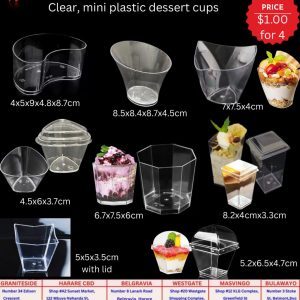 Mini Plastic Dessert Cups /each