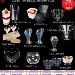 Mini Plastic Dessert Cups /each