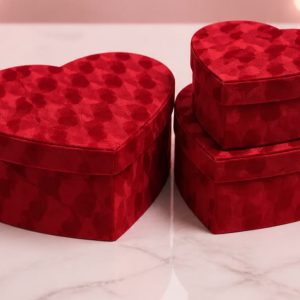 Heart Velvet Gift Boxes Small 20.7x19.5x8cm