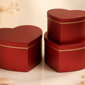 Gift Box Heart With Line Right Round Small 19.5x17x10cm