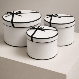 Gift Box Round With Top Ribbon Small 19x13.5cm
