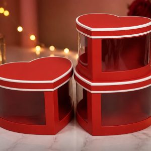 Heart Gift Box With Side Windows 19.5x17x12.5cm