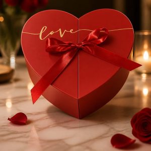 Split Heart Gift Box With Love Print 29x26.5x10cm
